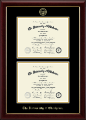The University of Oklahoma Double Document Diploma Frame in Gallery