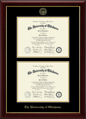 The University of Oklahoma diploma frame - Double Document Diploma Frame in Gallery