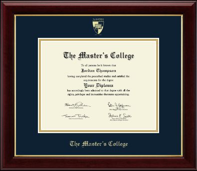 The Master's College diploma frame - Gold Embossed Diploma Frame in Gallery