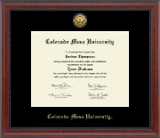 Colorado Mesa University   Gold Engraved Medallion Diploma Frame in Signature
