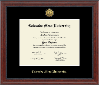 Colorado Mesa University diploma frame - Gold Engraved Medallion Diploma Frame in Signature