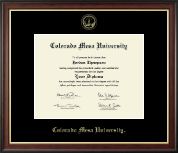 Colorado Mesa University   Gold Embossed Diploma Frame in Studio Gold