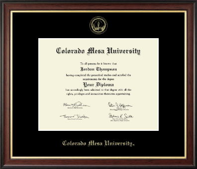 Colorado Mesa University diploma frame - Gold Embossed Diploma Frame in Studio Gold