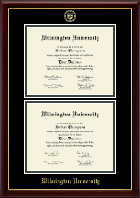 Wilmington University Double Document Diploma Frame in Gallery