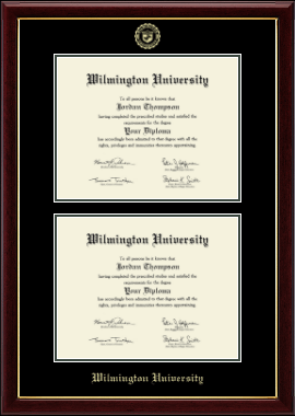 Wilmington University diploma frame - Double Document Diploma Frame in Gallery