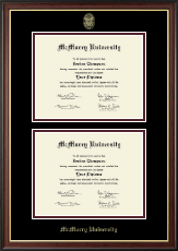 McMurry University Double Diploma Frame in Studio Gold