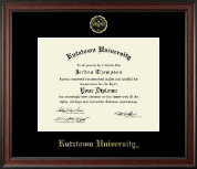 Kutztown University Gold Embossed Diploma Frame in Studio