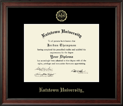 Kutztown University diploma frame - Gold Embossed Diploma Frame in Studio