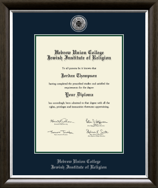 Hebrew Union College diploma frame - Silver Engraved Medallion Diploma Frame in Devonshire