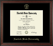 Norfolk State University Gold Embossed Diploma Frame in Studio