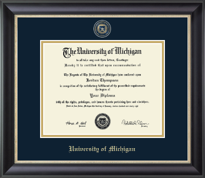 University of Michigan diploma frame - Masterpiece Medallion Diploma Frame in Noir