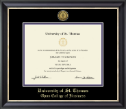 University of St. Thomas diploma frame - Gold Engraved Medallion Diploma Frame in Noir