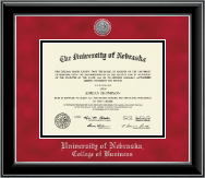 University of Nebraska diploma frame - Silver Engraved Medallion Diploma Frame in Onyx Silver
