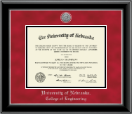 University of Nebraska diploma frame - Silver Engraved Medallion Diploma Frame in Onyx Silver