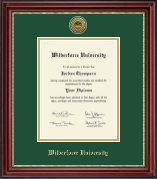 Wilberforce University diploma frame - Gold Engraved Medallion Diploma Frame in Kensington Gold