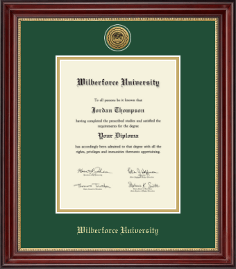 Wilberforce University diploma frame - Gold Engraved Medallion Diploma Frame in Kensington Gold
