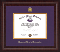 Western Illinois University Presidential Gold Engraved Diploma Frame in Premier