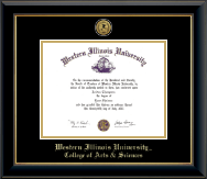Western Illinois University diploma frame - Gold Engraved Medallion Diploma Frame in Onyx Gold