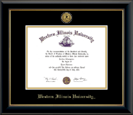 Western Illinois University diploma frame - Gold Engraved Medallion Diploma Frame in Onyx Gold