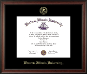 Western Illinois University Gold Embossed Diploma Frame in Studio