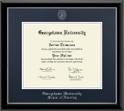 Georgetown University diploma frame - Silver Embossed Diploma Frame in Onyx Silver