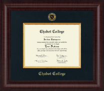 Chabot College Presidential Gold Engraved Diploma Frame in Premier