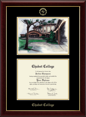 Chabot College diploma frame - Campus Scene Edition Diploma Frame in Gallery