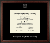 Southwest Baptist University  diploma frame - Silver Embossed Diploma Frame in Studio