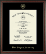West Virginia University Gold Embossed Diploma Frame in Studio