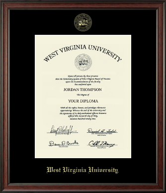 West Virginia University diploma frame - Gold Embossed Diploma Frame in Studio
