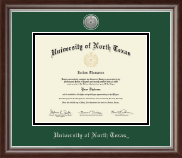 University of North Texas Silver Engraved Medallion Diploma Frame in Devonshire