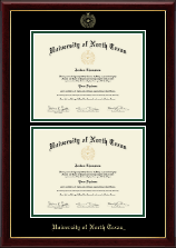 University of North Texas Double Diploma Frame in Gallery