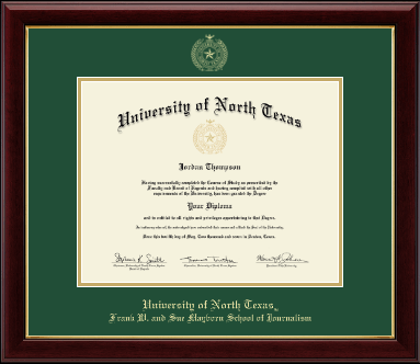 University of North Texas diploma frame - Gold Embossed Diploma Frame in Gallery