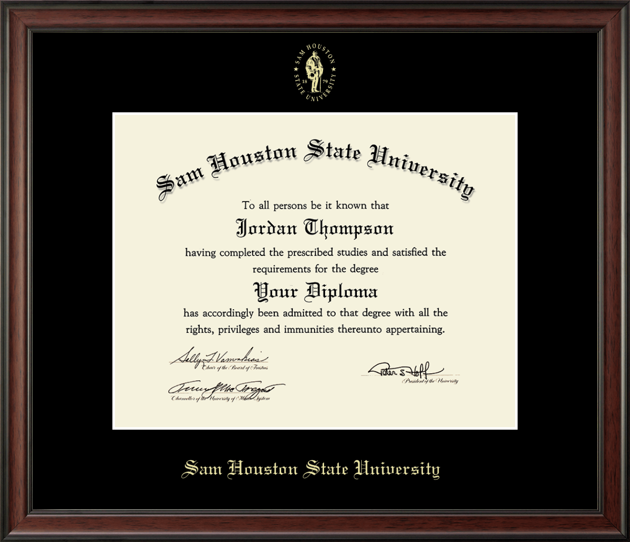 11 x 14 Gold Campus Images TX988LGED Sam Houston State Embossed Diploma
