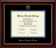Sierra Nevada College Gold Embossed Diploma Frame in Gallery