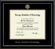 Georgia Institute of Technology Gold Embossed Diploma Frame in Onyx Gold