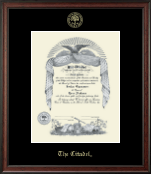 The Citadel The Military College of South Carolina Gold Embossed Diploma Frame in Studio