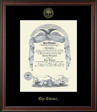 The Citadel The Military College of South Carolina diploma frame - Gold Embossed Diploma Frame in Studio