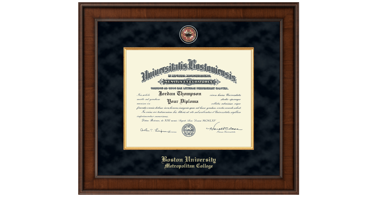 BU Metropolitan College Diploma Frames Church Hill Classics