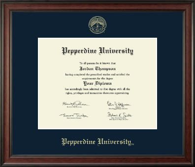 Pepperdine University diploma frame - Gold Embossed Diploma Frame in Studio