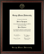 George Mason University Gold Embossed Diploma Frame in Studio