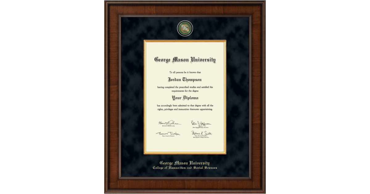 GMU College of Humanities and Social Sciences Diploma Frames