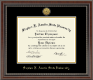 Stephen F. Austin State University diploma frame - Gold Engraved Medallion Diploma Frame in Chateau