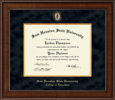 Sam Houston State University diploma frame - Presidential Masterpiece Diploma Frame in Madison