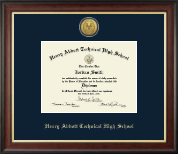 Henry Abbott Tecnhical High School diploma frame - Gold Engraved Medallion Diploma Frame in Studio Gold