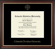 Colorado Christian University Gold Embossed Diploma Frame in Studio Gold