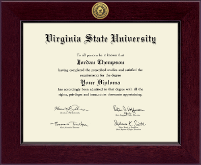 Virginia State University diploma frame - Century Gold Engraved Diploma Frame in Cordova