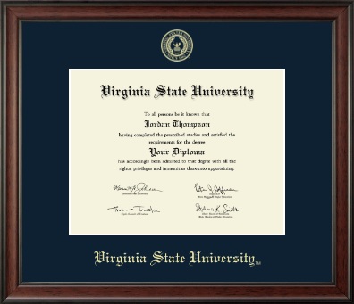 Virginia State University diploma frame - Gold Embossed Diploma Frame in Studio