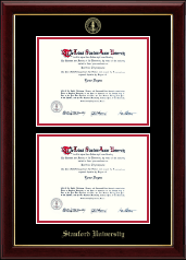 Stanford University Double Diploma Frame in Gallery