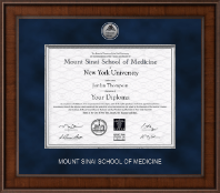 Mount Sinai School of Medicine Presidential Silver Engraved Diploma Frame in Madison